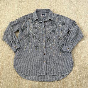 Anthropologie Pilcro & The Letterpress Stripe Embroidered Long Sleeve Top XS